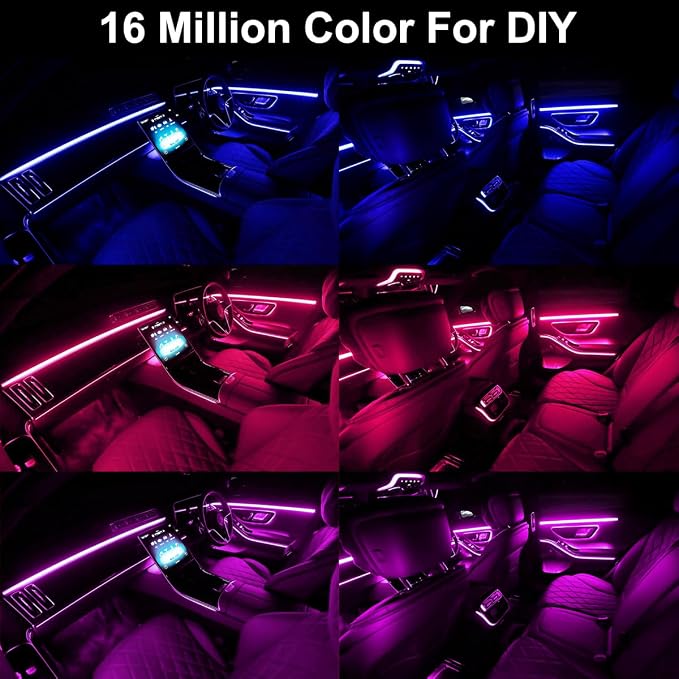 Interior Car LED Strip Lights APP Control, 5 in 1 RGB 16 Million Colors Ambient Lighting Kit with 236 inches Fiber Optic, Music Mode Inside Car Lighting Decorations - Image 7