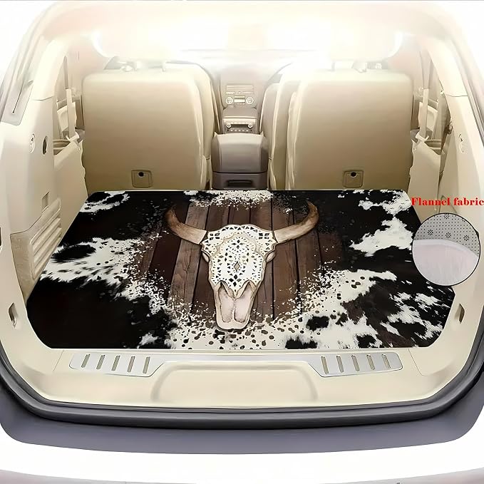Universal Car Trunk Mat 29" x 39", Western Cowboy Style All Weather Trunk Protection Cargo Liner, Durable Cargo Mat Rear Trunk Liner, Stylish Vehicle Interior Accessories Suitable for Most Car Models - Image 2