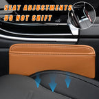 Ziciner Car Seat Gap Organizer, Premium Leather Auto Seat Storage Box, Vehicle Adjustable Front Seat Gap Filler, Car Seat Side Pocket Organizer for Phones, Glasses, Keys, Money, Cards (Khaki) - Image 6