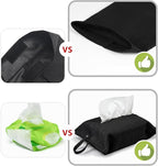 kakaforsa Cloth Tissue Cover, Toilet Paper Holder, Hang Paper Towel Holder for Car Home Office Desk Travel, Cotton Face Tissues Holder, Ebony Black - Image 4
