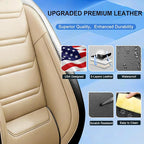 Fit Patriot Seat Covers Custom Fit for Jeep Patriot 2007-2017, Front Pair | Premium Leather Full Coverage Protector, Waterproof, Breathable, Scratch Resistant, Easy Wipe, Airbag Compatible, Black+Beige - Image 5