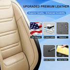 Fit Veracruz Seat Covers Fit for Hyundai Veracruz 2007-2015, 5 Seats | Premium Leather Full Coverage Protector, Waterproof, Breathable, Scratch Resistant, Easy Wipe, Airbag Compatible, Black+Beige - Image 3