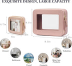 Clear Makeup Bag with Mini Cosmetic Bags,Travel Toiletry Bags for Women,Portable Cosmetic Bags Case, Transparent Waterproof Cosmetic Organizer Storage Bags for Women Men - Image 3