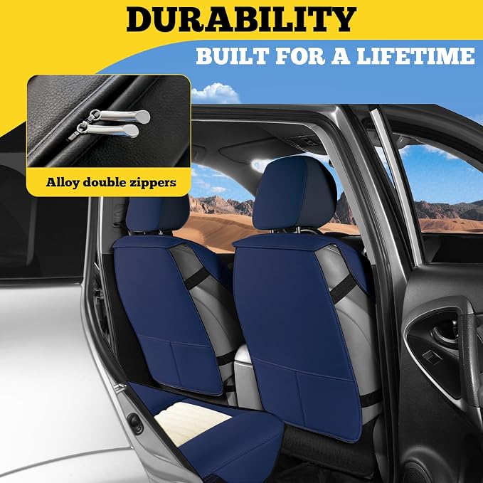 Car Seat Covers Full Set, Faux Nappa Leather, for Sedans and SUVs | Full Set, Waterproof, Airbag Compatible - Image 4