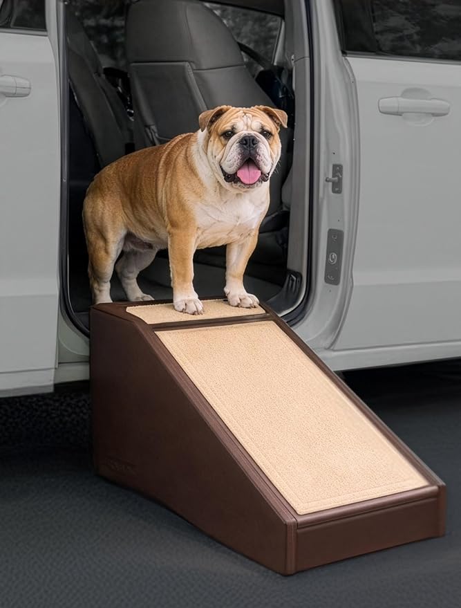 Pet Gear Stramp Stair and Ramp Combination for Dogs/Cats, Coffee Bean | Easy Step, Lightweight/Portable, Sturdy, Easy Assembly (No Tools Required) by PetGear