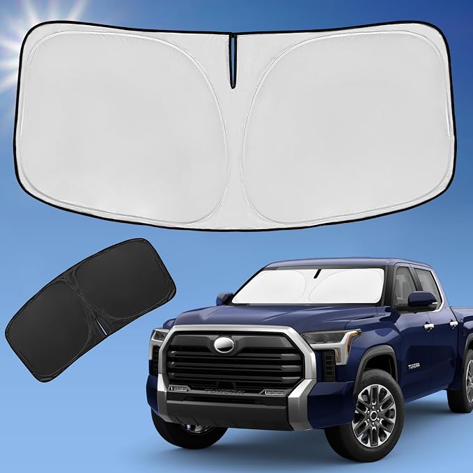 for Toyota Tundra 2022-2026 Sun Shade Windshield Shade Cover | 4-Layer Front Window Shade, Custom Fit Tundra Truck SR5 TRD Pro 240T Sun Visor Blocks UV by ZOIBVCARSUNSHADE