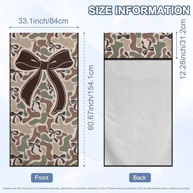 Camo Bow Car Towel Seat Cover 1Pack Soft Comfortable | Breathable Car Seat Cover Protector, with Storage Bag, Easy to Store, for Cars, Trucks, Sedans, Vans, SUVs - Image 7