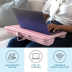 LAPGEAR The Original Lap Desk – Rose Quartz, Fits 17" Laptops | Microbead Cushion, Device Ledge, Built-In Pencil Tray, Carry Handle - Image 2