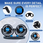 XOOL Car Fan – Car Cooling Fan with 2 USB Charging Ports, Quiet Strong Airflow, Cigarette Lighter Plug, Fan for Car, Vehicles, RVs, and SUVs - Image 7