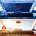 [2026 Upgraded] DooGooCoo Windshield Sun Shade [Up to 70°F Cooler, 100% Sunlight Blocked] car Sun Shade Windshield Umbrella, Keeps Interior Cooler car Shade Front Windshield, Medium 57" x 32". - Image 2