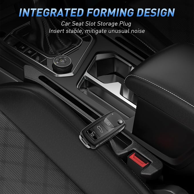 Car Seat Gap Filler 2Pack, Inserts Between Seats Console with Organizer Storage Upgraded Phone Holder Car Side Seat Gap Fillers Cars Front Seats Fill Plug Car Essentials for Vehicle SUV Truck (Black) - Image 8