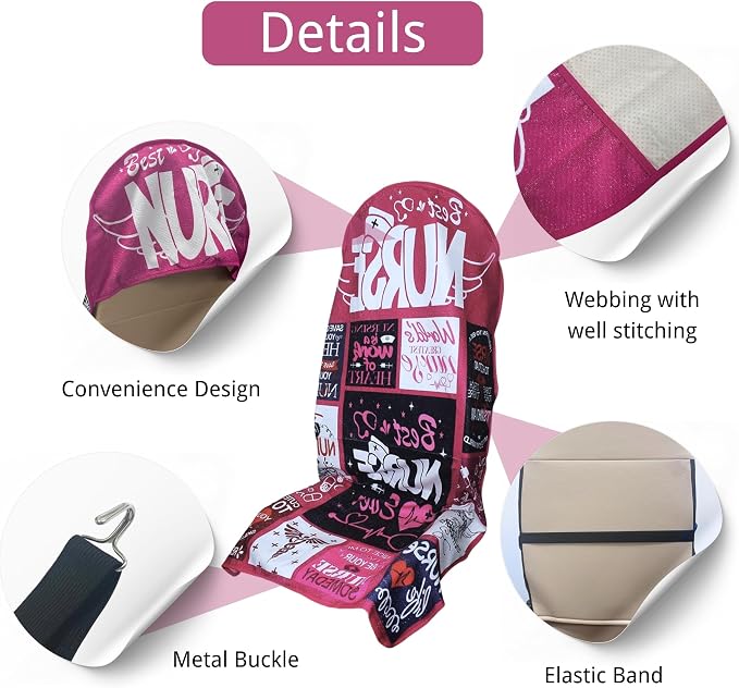 Waterproof Car Seat Cover for Front Seats, Protector for Cars SUVs Trucks, Sweat Towel Seat Covers Bucket for Gym,Workout,Beach,Hiking,Running (Nurse Gift, 1PC) - Image 3