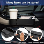 Car Seat Gap Filler Organizer,2 Pack Car Leather Cup Holder Gap Bag,Car Seat Storage Box with Cup Holder Expander,Car Organizer Front Seat for Holding Phone, Glasses, Keys, Cards (Black) - Image 5