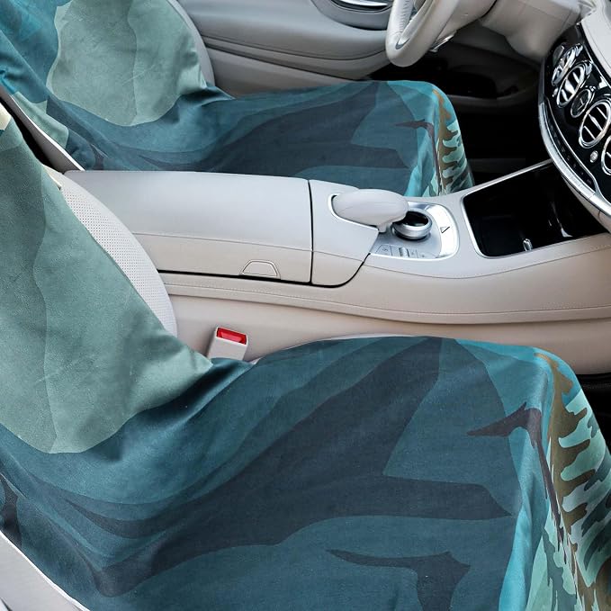 1 Pack Car Seat Towel Cover with Storage Bag, Grizzly Guide Style | 63 x 32 in Car Towel Seat Cover Non Slip Waterproof, Gym Workout Swimming Running, Machine Washable Sweat Absorbent Protector - Image 6