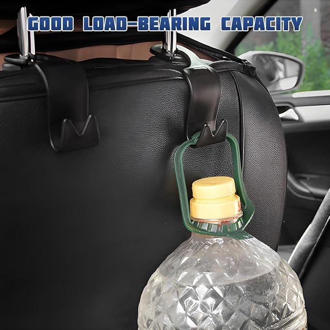Car Seat Headrest Hook, 4PCS Vehicle Seat Back Storage Hanger for Handbag Purse Grocery, Automotive Interior Organization Holder Hook, Universal for SUV, Truck, RV (Beige) - Image 5