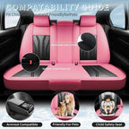 Fit FJ Cruiser Premium Leather Car Seat Covers for Toyota FJ Cruiser 2007-2013 2014 - Waterproof，Breathable，All-Weather Seat Cushion Protecto & Airbag Compatible, Full Set Pink&Black - Image 3