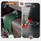 CoBak Purse Hook for Car - Universal Premium Stitched Leather and Aluminum-Magnesium Alloy Double Car Seat Back Storage Hook for Purses, Handbags, Bags (2 Pack),Emerald - Image 5