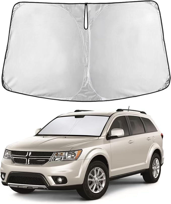 EcoNour Windshield Sunshade Compatible for Dodge Journey 2009-2019 2020 | Sun Visor for Front Windshield & Window Sun Shade Cover, UV Heat Blocker & Protector, Car Accessories by EcoNour