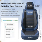 Coverado Car Seat Covers Full Set, Seat Covers for Cars, Waterproof, Leather Car Seat Cushion, Universal Car Interior Covers Seat Protectors for Most Cars Blue - Image 6