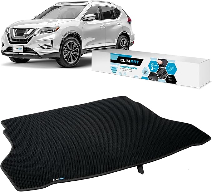 CLIM ART Cargo Liner for Nissan Rogue 2014-2020 Custom Fit Trunk Mat, with Honeycomb Dirtproof & Waterproof Technology - All-Climate, Heavy Duty, Anti-Slip Cargo Liner, Luggage - FL01114214 by CLIMART