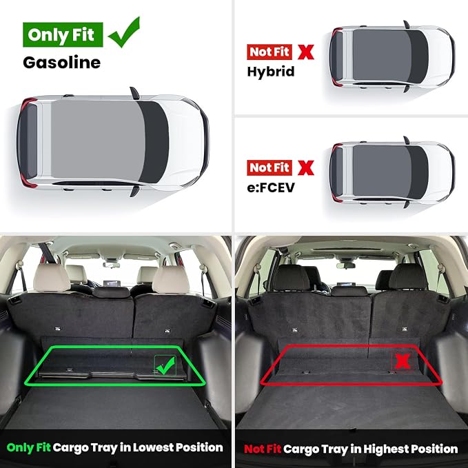LASFIT Cargo Mat in Lower Position for Honda CR-V 2023-2026(Only Gasoline) | All Weather Custom Fit Anti-Slip Pet Friendly Easy Clean TPE Trunk Mat with Backrest Mat (Not for Hybrid) - Image 2