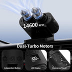 Socool Portable Car Fan Rechargeable Battery Opearated, Clip on Car Seat Headrest 360 Rotatable, 5-Speed Backseat Fans for Baby Rear Facing Cooling with Dual Air Outlets for SUV RV Truck - Image 2
