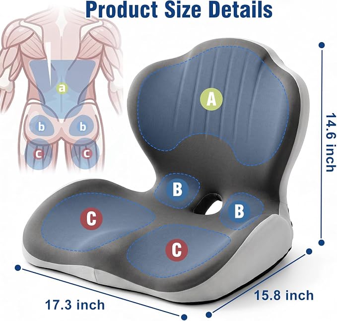 Car Seat Cushion Office Chair Cushion with Lumbar Support Pillow | Ergonomic Seat Cushion for Relieve Sciatica & Tailbone Pain, Ideal for Car Driving Truck Office Chairs Wheelchairs Home Use - Image 8
