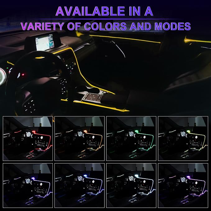 LivTee Smart Car LED Interior Lights with USB Port, LED Strip Fiber Optic Lights, Wireless App Control, Sync to Music, Car Accessories Gifts for Women and Men, 5 in 1 - Image 6