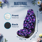 GENANY Galaxy Hemp Leaf Car Seat Covers, 2-Piece Front Seat Set | 2-piece polyester front seat cover set, each 49.5 x 19.6 inches, with adjustable straps and hooks - Image 4