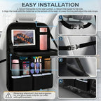 2 in 1 Hanging Backseat Car Organizer,Waterproof Back Seat Car Organizer | with Table Trays,Multifunctional Cars Seats Backs Organizers as Kick Mats Back Seat Protector for Vehicles - Image 6