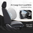 Coverado Car Seat Covers Front Seats, Seat Covers for Cars, Car Seat Protector, 2-Pack Car Seat Cushion Nappa Leather, Waterproof Seat Covers Carseat Cover Universal Fit for Most Cars(Black&Gray) - Image 4