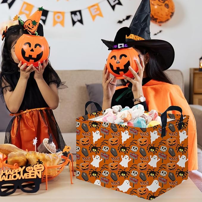 Halloween Ghost thriller basket,Empty Halloween basket,Horror and thriller decor,Trick or Treat Box for Boys and Girls,Horror decor(Spider ghost) - Image 5