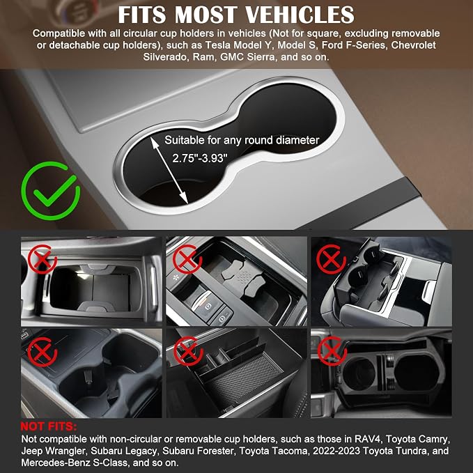 Car Tray & Car Desk for Laptop with Anti-Slip Protective Mat, 360° Rotating Wood Cup Holder Table, Eating Food, Working, Compatible with Tesla Model Y/3/S, Ford F150/Explorer/Maverick & Most Vehicles - Image 3