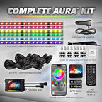 OPT7 Aura Pro Multicolor Interior SUV & Van Lights w/App & Remote, 6PC Kit | Extended Interior Lighting, RGB Ambient Footwell Glow, Full SUV Coverage, Sound Sync, 3-Row Car Decor, 12V LED Strips - Image 8
