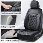 Coverado Car Seat Covers, Front Seat Cover, 2 Pack Waterproof Seat Covers for Cars, Luxury Faux Leather Car Seat Cushions, Car Seats Protectors, Black Car Seat Covers Universal Fit for Most Vehicles - Image 2