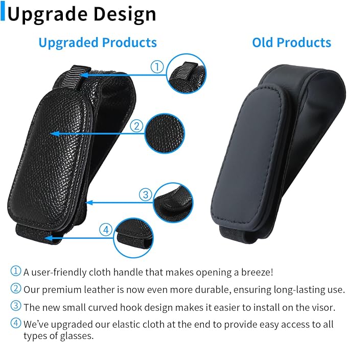 Yuoyar 2 Packs Magnetic Sunglass Holder for Car Visor (4Pcs Black) | Magnetic Interior Car Accessories - Image 2