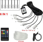 6 in 1 LED Car Strip Lights, Car Interior Lights with 276 inches Fiber Optic, Remote and APP Control, 16 Million Colors RGB Ambient Lighting Kits, Music Neon Light Accessories for Car Inside - Image 5