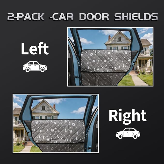 Dog Car Door Protector Protects The Door from Scratches By Dogs 2 Packs of Thickened 29X22 Inch PU Material Waterproof Door Panel Cover for Sedans Family Cars and Small SUVs (Camouflage) - Image 5