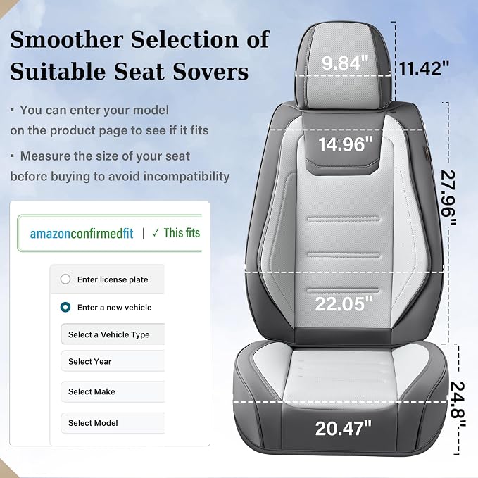 Coverado Car Seat Covers Full Set, Seat Covers for Cars, Front Seat Covers and Back Seat Cover Waterproof Leather Automotive Seat Cover, Universal Car Interior Protectors Cushion for Most Cars - Image 7