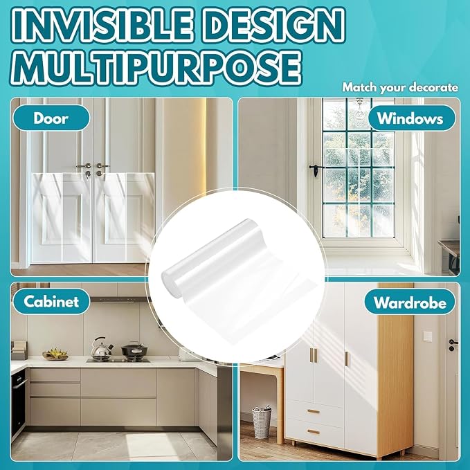 JKLMN Door Protector from Dog Scratching, Transparent Door Scratch Protector for Dogs Cats, Dog Scratch Guard for Doors, Pet Supplies Anti-Claw Scratch Shield for Home Furniture 118"x8.3" - Image 3