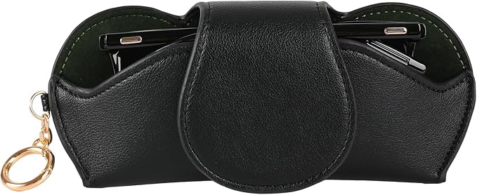 KINIVA Sunglasses Holder for Car Visor with Hanging Hook Portable Leather Glasses Storage Bag with Detachable Clips by KINIVAFashionJewelry
