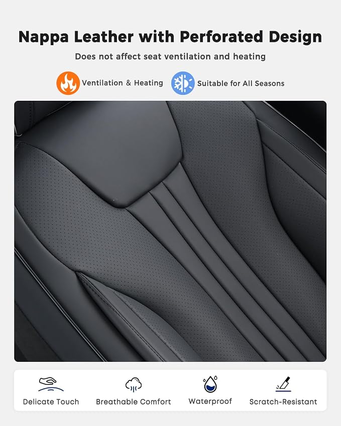 Huidasource Front Car Seat Covers, Luxury Waterproof Faux Leather, Universal Fit for Most Cars, SUVs & Trucks, Airbag Compatible, Easy to Install, Stain & Scratch Resistant, Black - Image 6