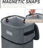 HOTOR Car Trash Can, Compact Waterproof Organizer, Leak-Proof Bin, 2-Gallon | Gray, Multifunctional Car Accessory with Adjustable Straps & Magnetic Snaps for Interior Car Storage - Image 2