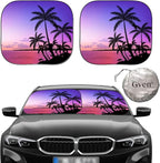 Gven Windshield Sun Shade for Car 2-Piece Foldable Sunshade for Front Windows, Blocks UV Rays, Automotive Interior Sun Protection Car Summer Accessories（Sunset,S） by Gven