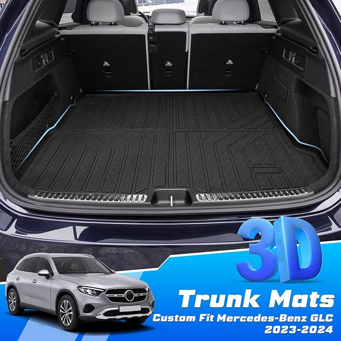 Sunsdrew Trunk Cargo Mat for 2023-2025 2026 Mercedes Benz GLC/GLC 300/GLC 43 AMG (Not for Coupe), Rear Trunk Cargo Liner All Weather Protection GLC Accessories TPE Rubber Raised Edge - Image 3