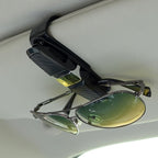 FineGood 2 Pack Glasses Holders for Car Sun Visor, Sunglasses Eyeglasses Mount with Ticket Card Clip - Black - Image 2
