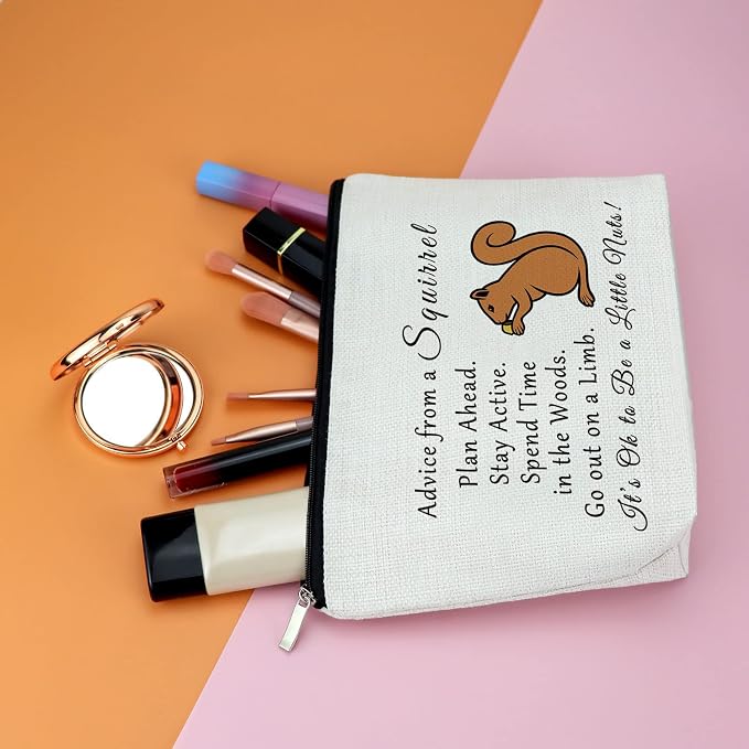 Squirrel Lover Gift for Women Squirrel Gifts for Squirrels Lovers Makeup Bag Nature Lovers for Woman Squirrels Themed Gifts Mom Gift Nature Animal Gift Travel Pouch Birthday Christmas Gift - Image 5