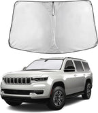 Autovir Windshield Sun Shade Fit for 2022-2023 2024 2025 Jeep Wagoneer | Sunshade, Front Car Window Shades Sun Visor, Blocks UV Rays & Heat, Car Accessories by Autovir