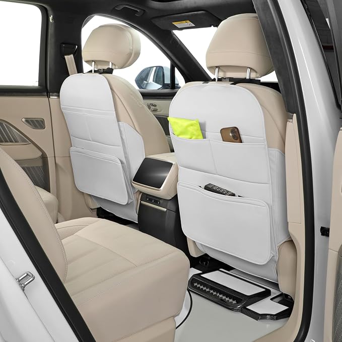 Seat Back Protector,Shields Seat Backs From Kicks and Adds Storage | kick mats back seat protector easy to install and clean, well-crafted, sturdy, durable and stylish.2 Pack - Image 3