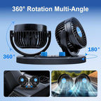 XOOL Car Fan – Car Cooling Fan with 2 USB Charging Ports, Quiet Strong Airflow, Cigarette Lighter Plug, Fan for Car, Vehicles, RVs, and SUVs - Image 3